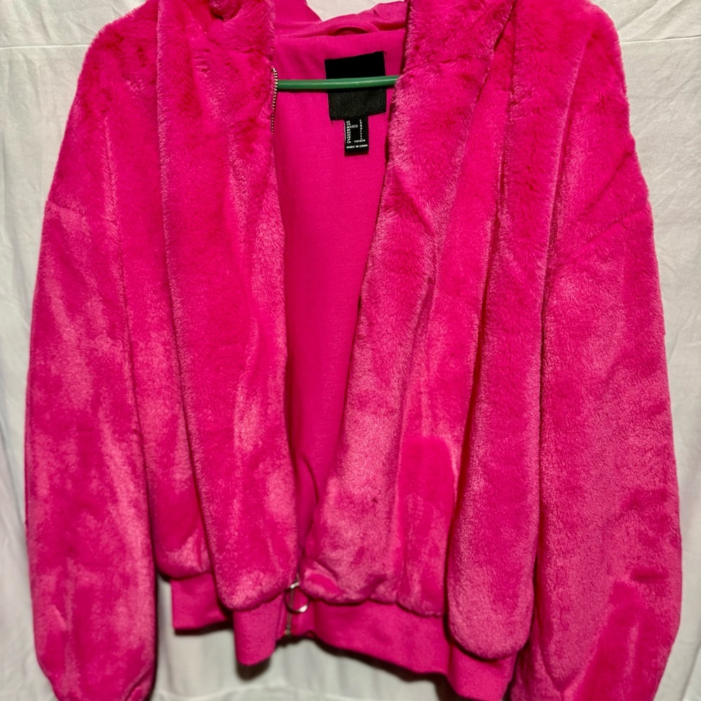 Forever 21 Hot Pink Faux Fur Jacket